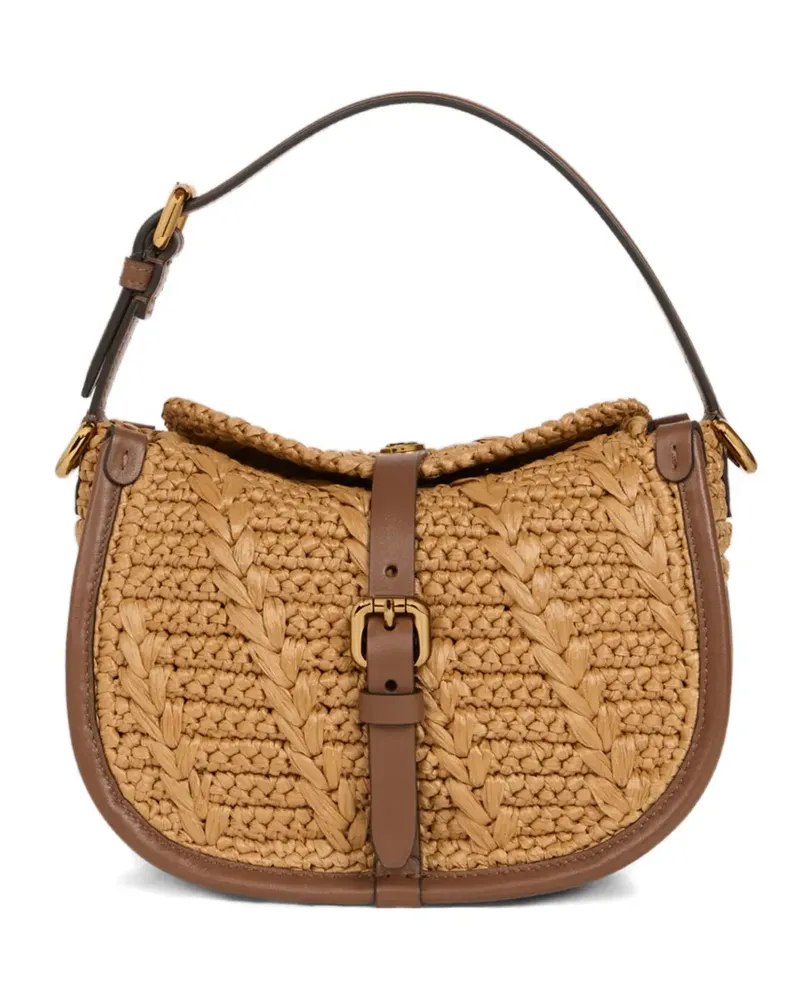 Etro small Pony crocheted tote bag - Nude Nude