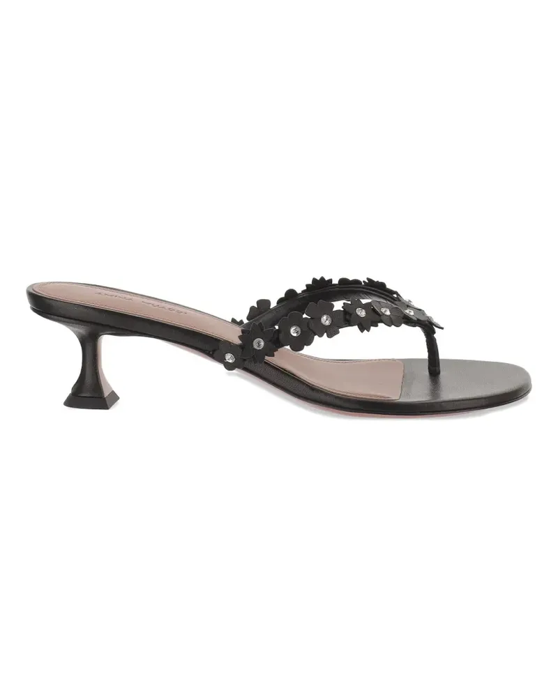 Amina Muaddi Janis floral-appliqué sandals - Schwarz Schwarz