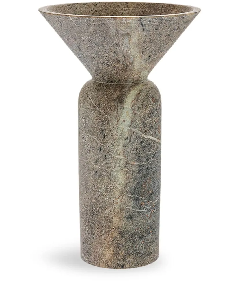Gardeco Totem 04 Vase aus Stein - Braun Braun