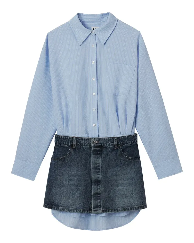 b+ab denim-panel mini dress - Blau Blau