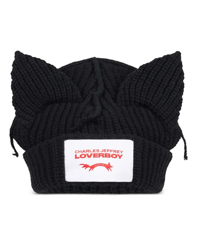 Charles Jeffrey Loverboy Beanie mit Katzenohren - Schwarz Schwarz