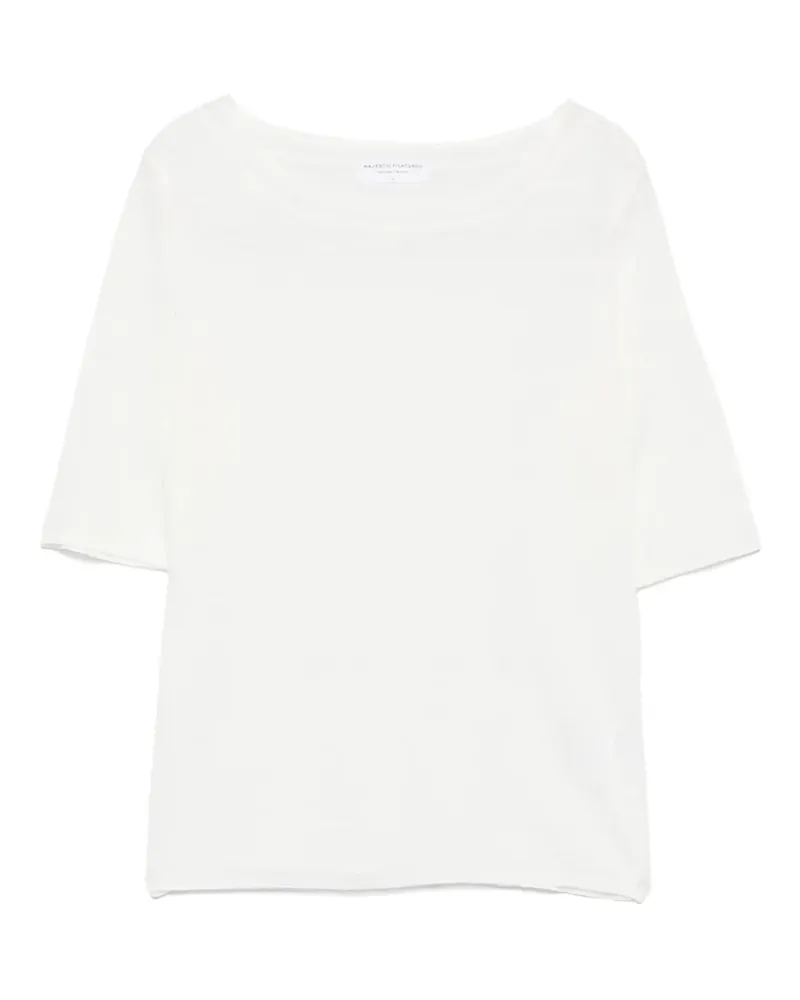 Majestic Top aus Leinen - Weiß Weiß