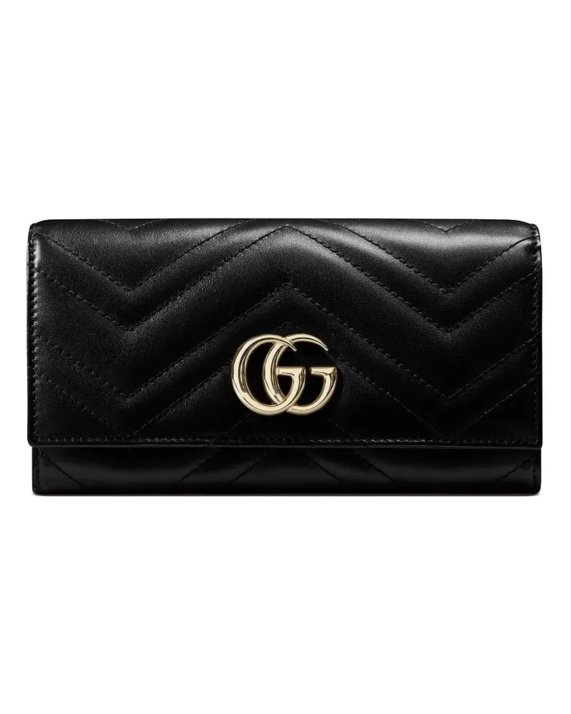 Gucci GG Marmont chevron logo wallet - Schwarz Schwarz