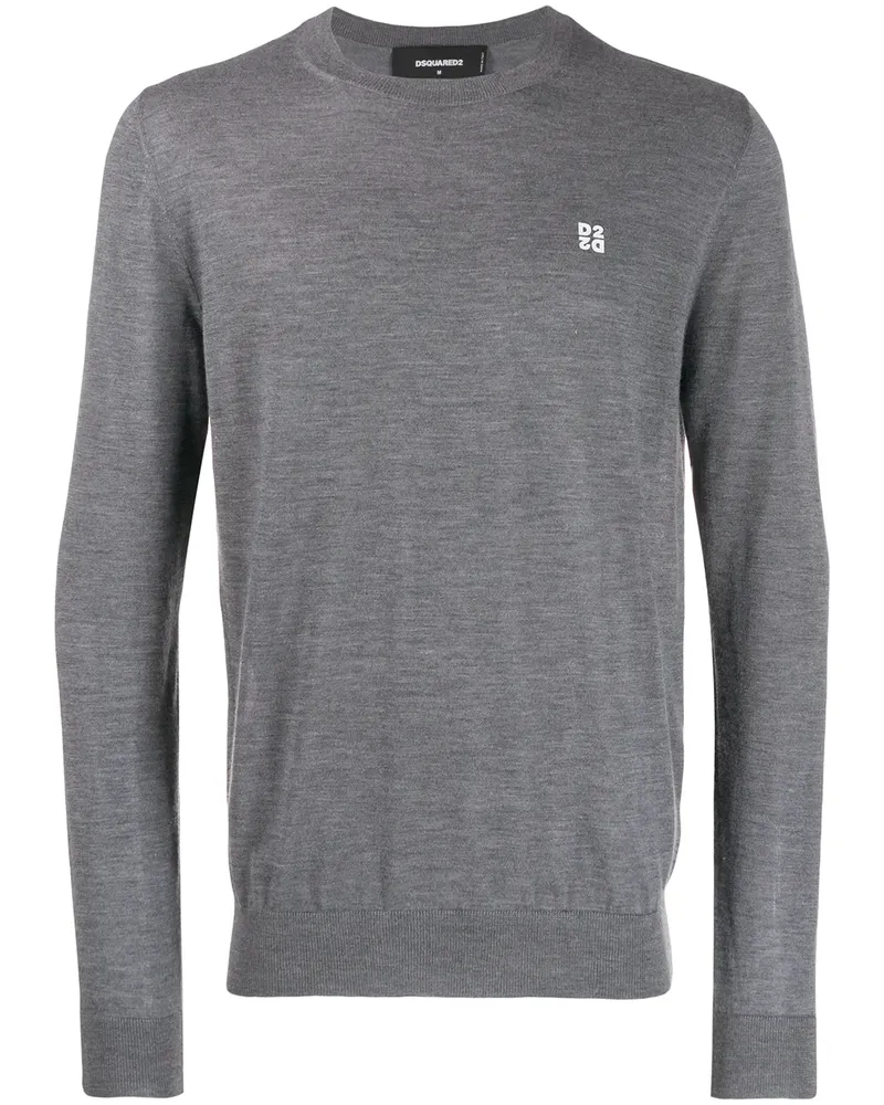 Dsquared2 Kaschmirpullover mit Logo - Grau Grau
