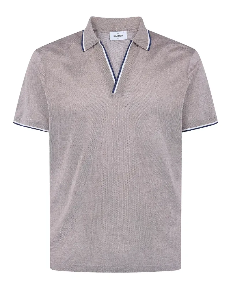 Gran Sasso T-Shirt mit V-Ausschnitt - Nude Nude