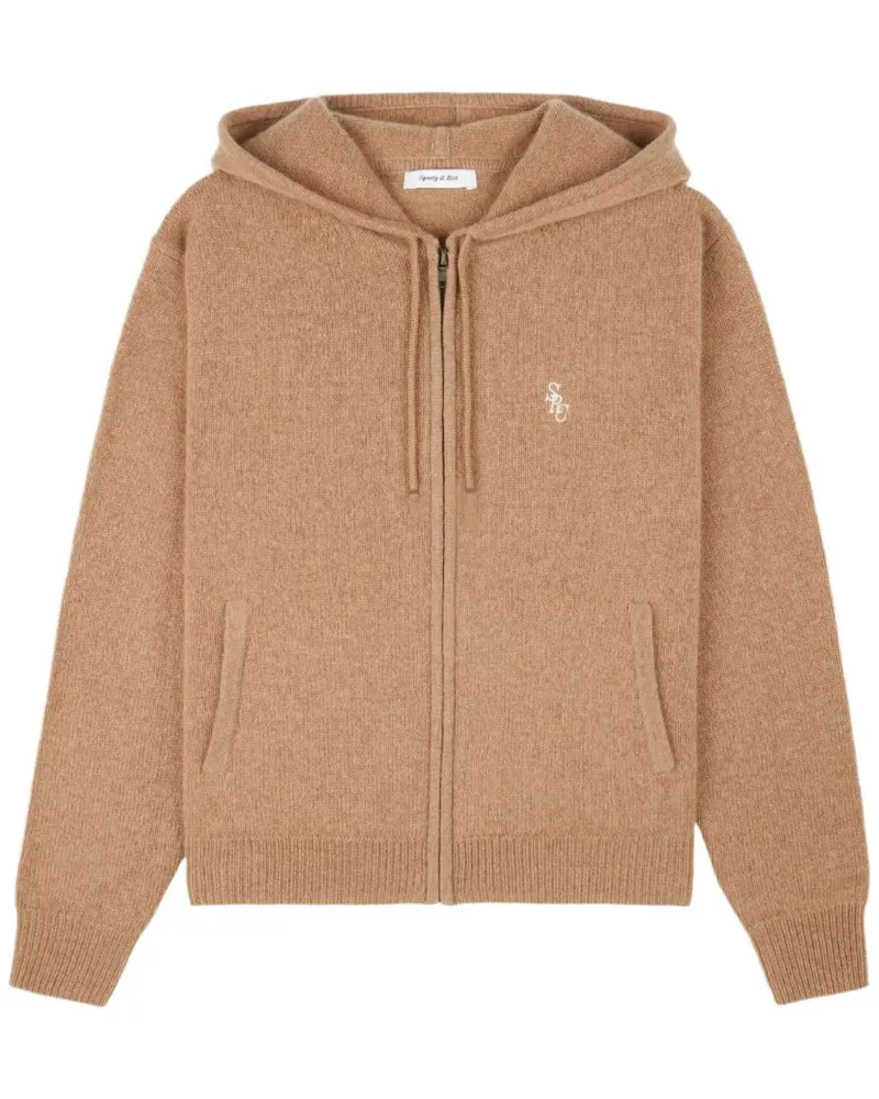 SPORTY & RICH Kapuzenjacke mit Reißverschluss - Braun Braun