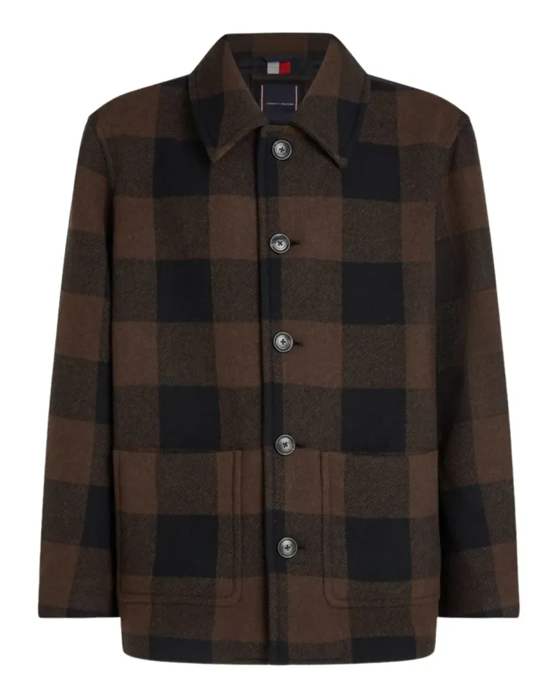 Tommy Hilfiger Karierte Jacke mit Knöpfen - Braun Braun