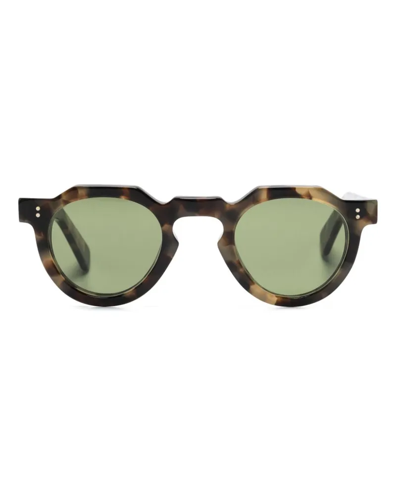 Lesca Crown Sonnenbrille mit rundem Gestell Braun