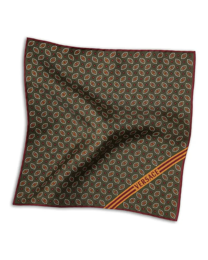 Versace Einstecktuch aus Seidentwill - Grün Grün