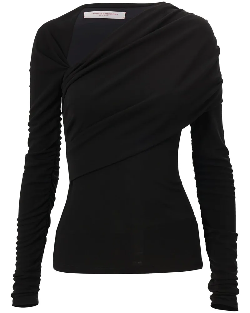 Carolina Herrera New York Drapiertes Top - Schwarz Schwarz