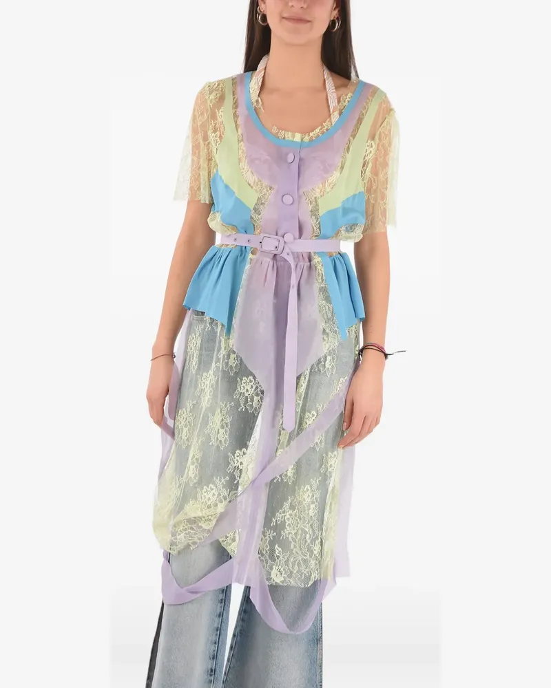 Maison Margiela Kleid mit Spitzeneinsatz - Violett Violett