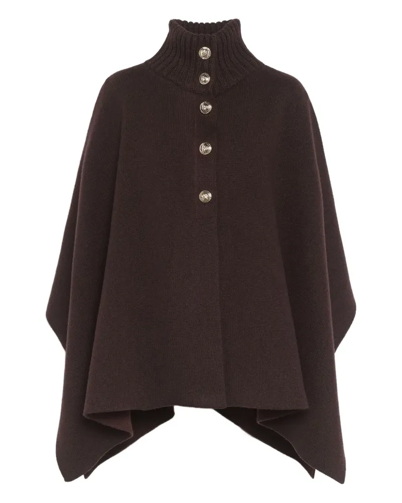 Barrie high-neck poncho - Braun Braun