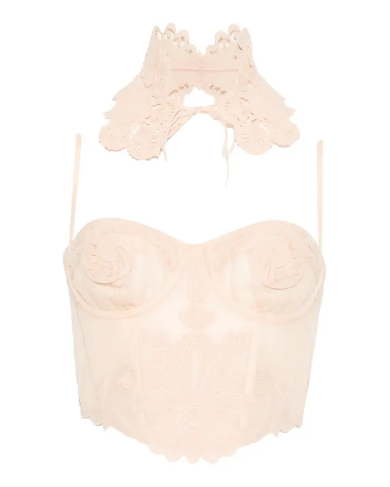 Zimmermann Rebellion Corsage mit filigranem Kragen - Orange Orange