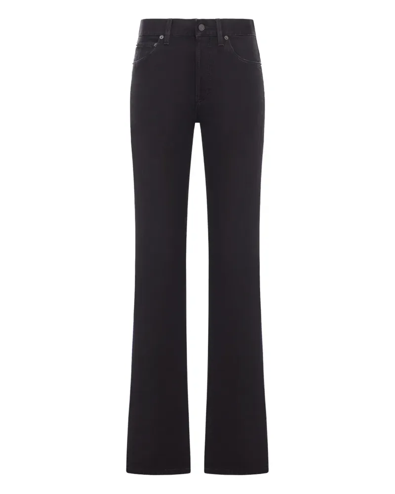 Saint Laurent Jeans mit Logo-Patch - Schwarz Schwarz