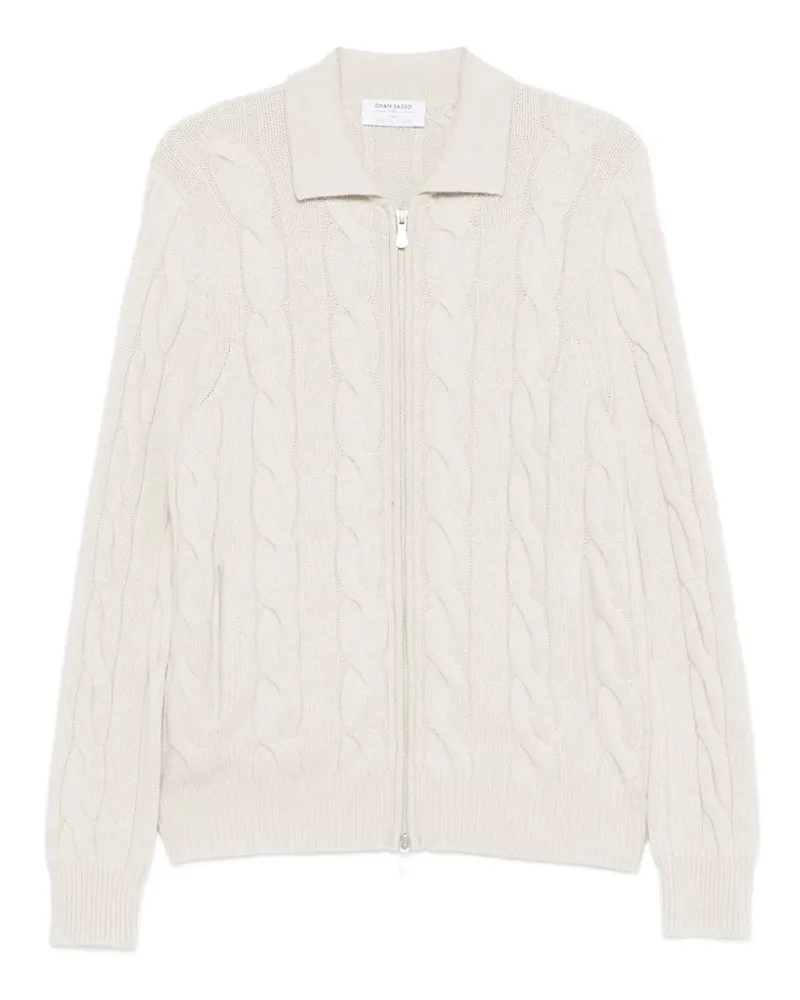 Gran Sasso x Casa Frumoasa Cardigan mit Zopfmuster - Nude Nude