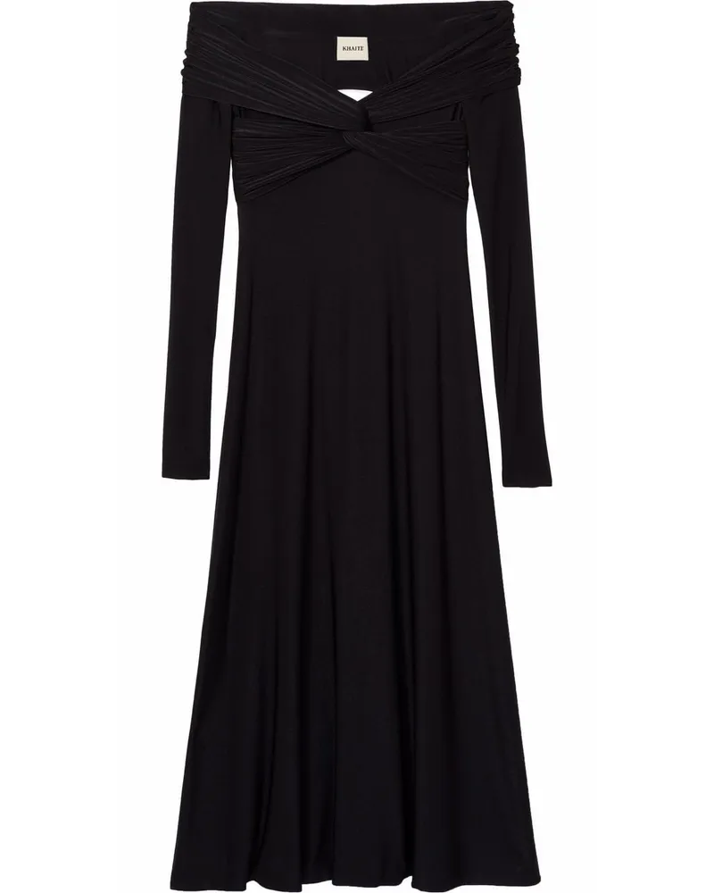 KHAITE Schulterfreies Midikleid - Schwarz Schwarz