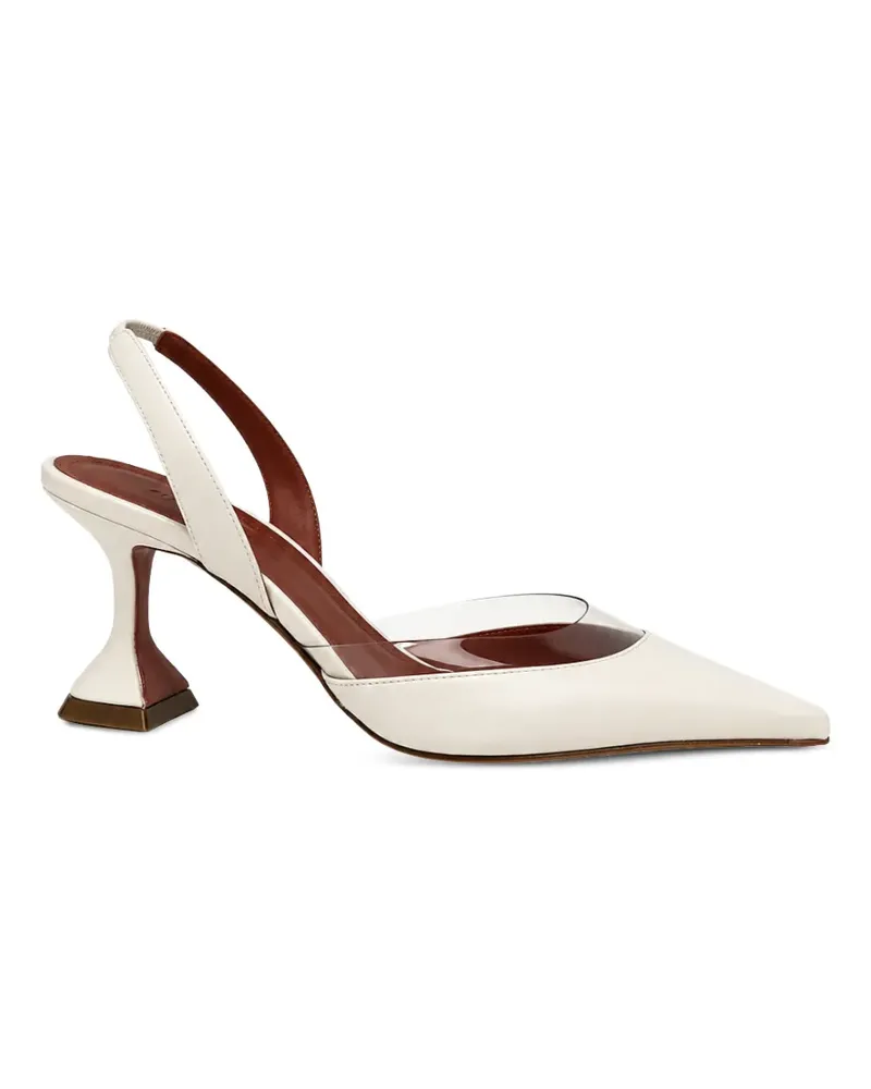 Amina Muaddi Lara Pumps mit Sanduhrabsatz - Weiß Weiß