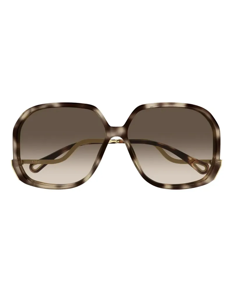 Chloé Eckige Sonnenbrille in Schildpattoptik - Braun Braun