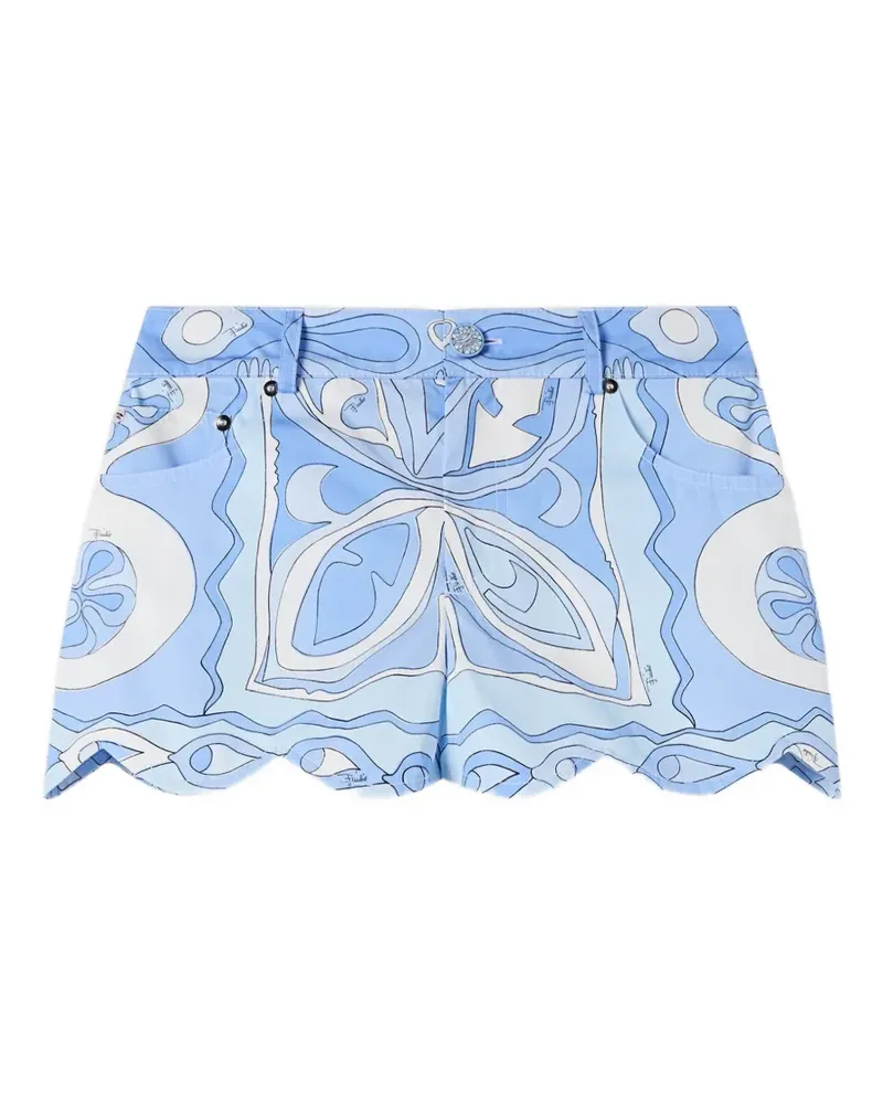 Emilio Pucci Shorts mit Muschelsaum - Blau Blau