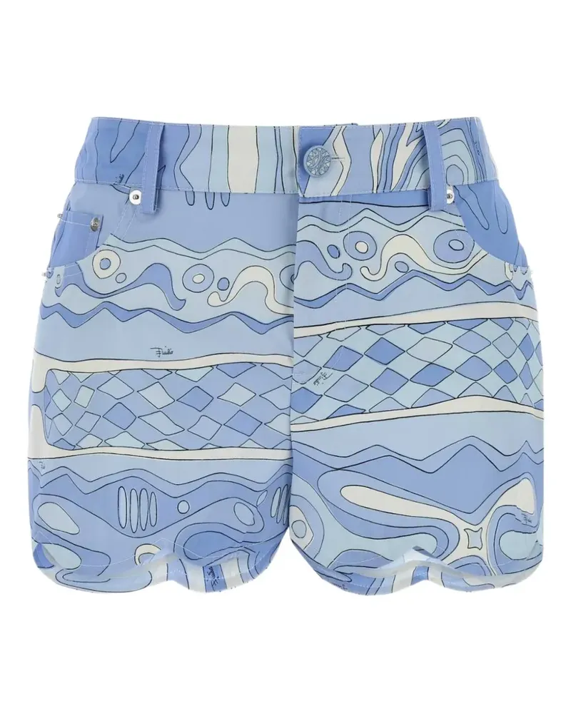Emilio Pucci scalloped-hem shorts - Blau Blau