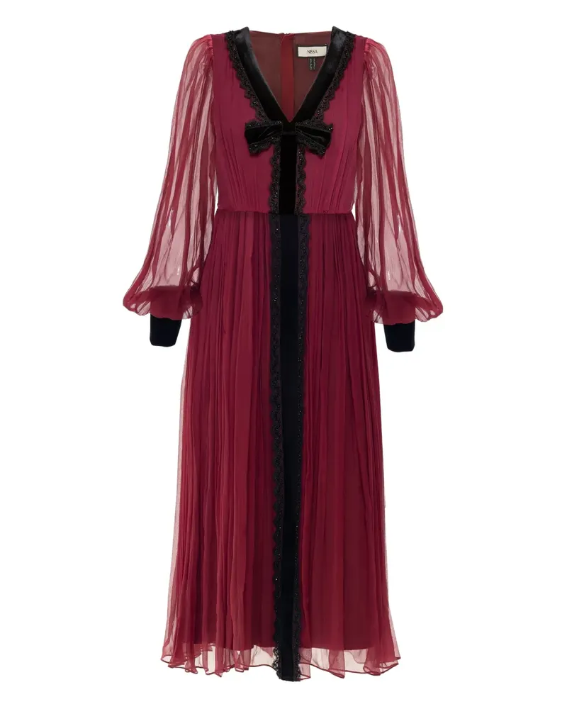 NISSA Midikleid mit Spitzenbesatz - Rot Rot