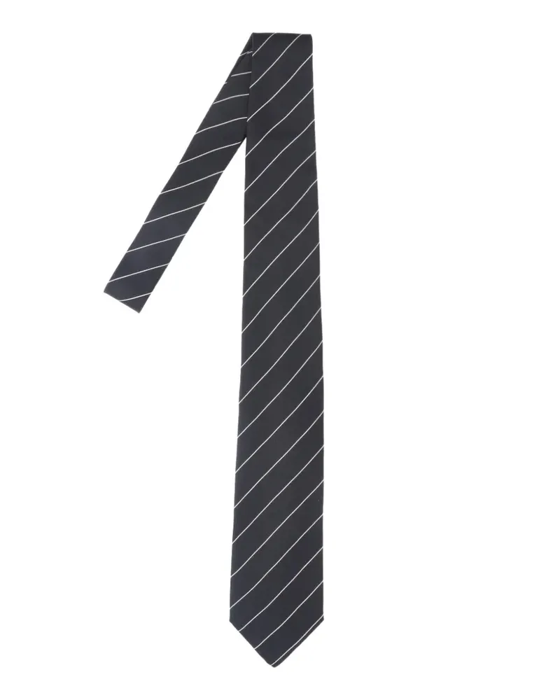 LARDINI Krawatte mit diagonalen Streifen - Schwarz Schwarz