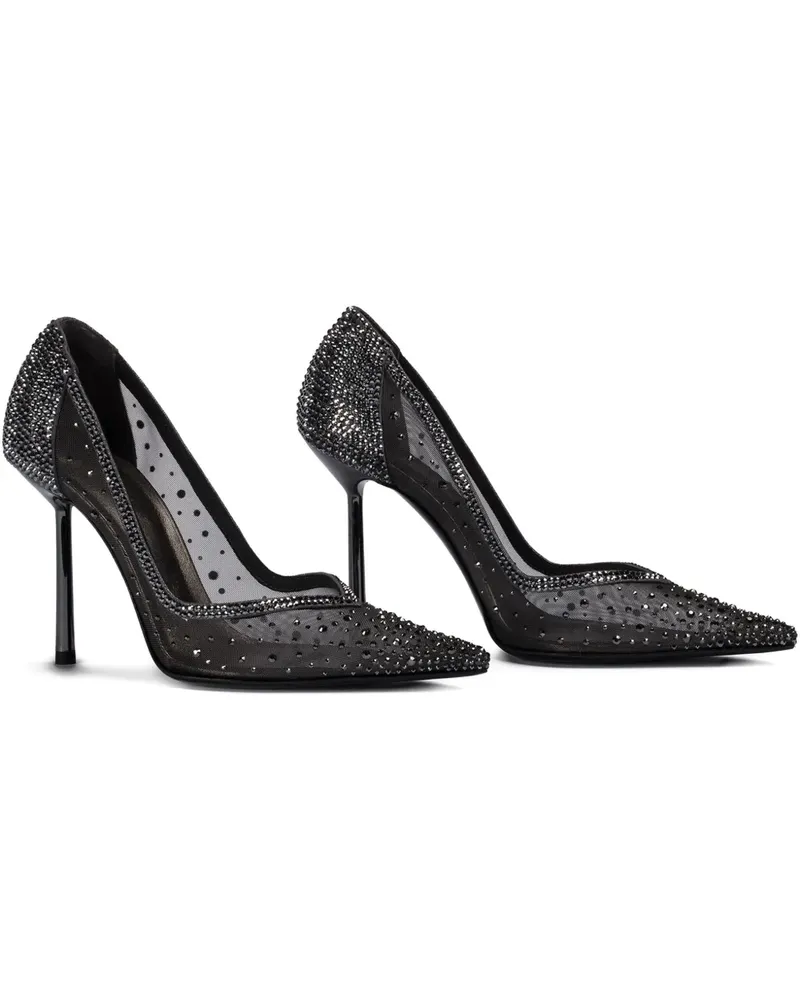 Le Silla Nicole Mesh-Pumps mit Kristallen 100mm - Grau Grau