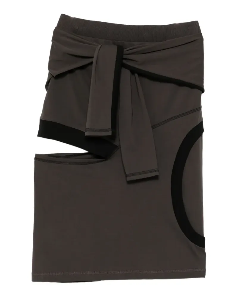 OPEN YY cut-out colour-block midi skirt - Grau Grau