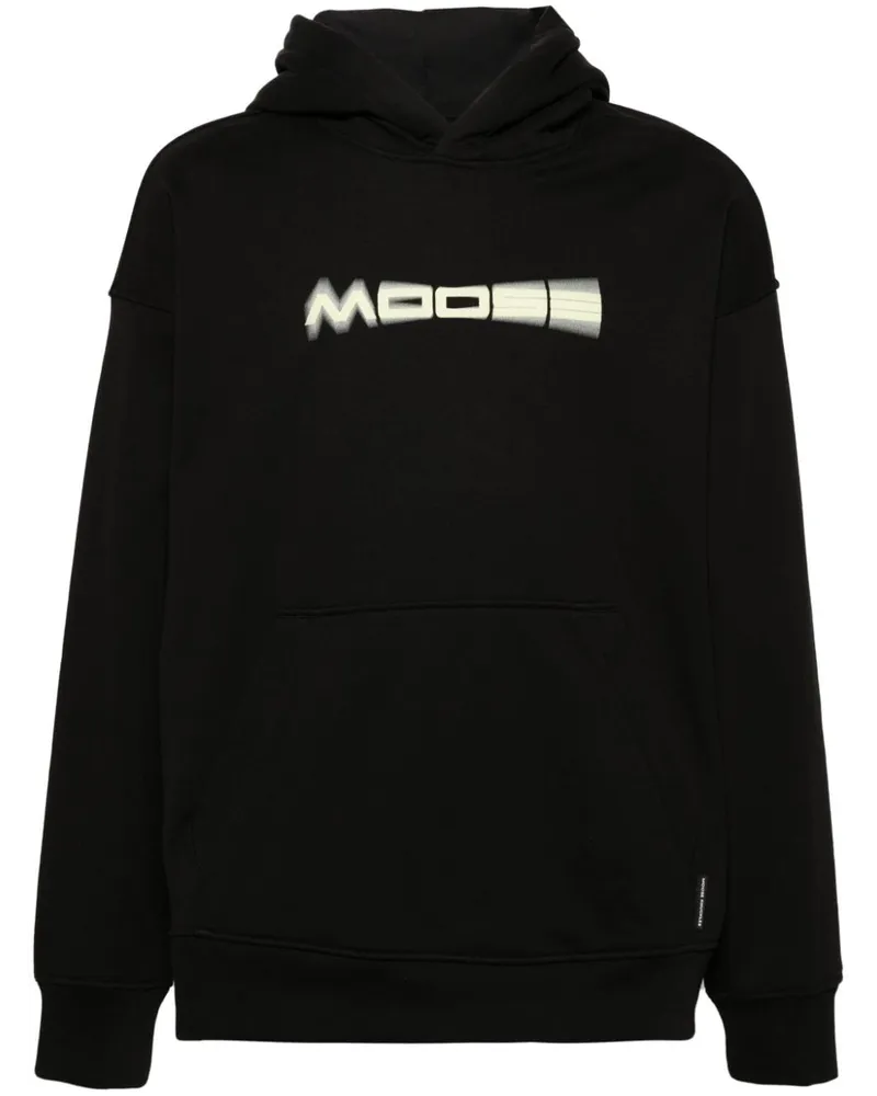 Moose Knuckles Hoodie mit Logo-Print Schwarz