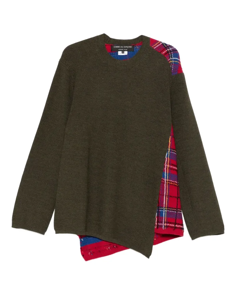 Comme des Garçons plaid-paneled sweater - Grün Grün