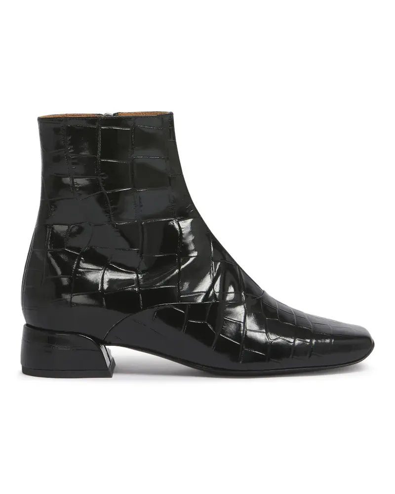 Marni croc-effect ankle boots - Schwarz Schwarz