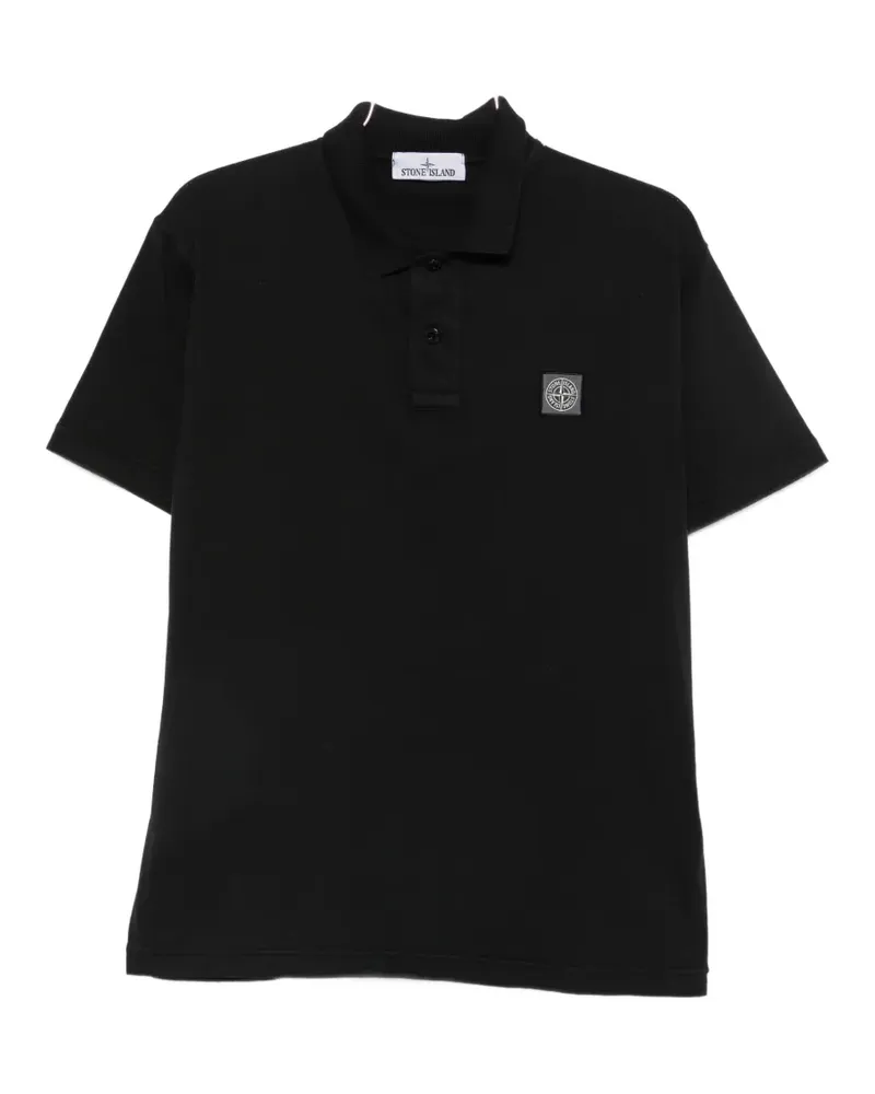 Stone Island logo-patch polo shirt - Schwarz Schwarz
