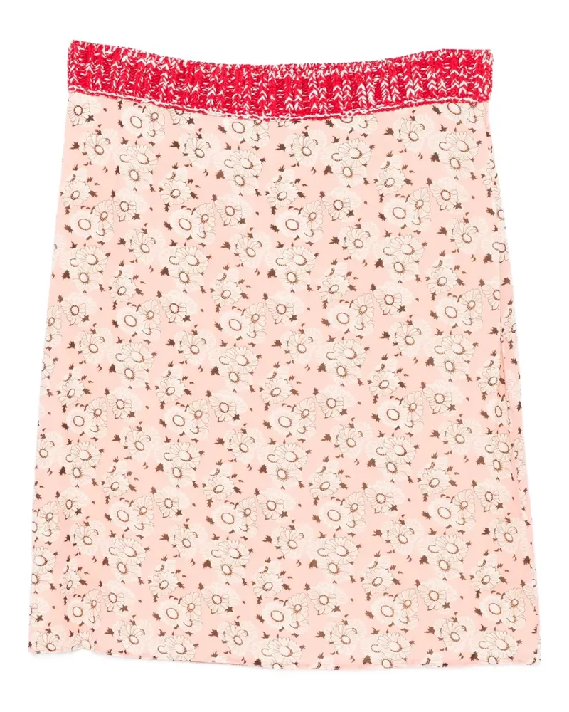 Prada Minirock mit Blumen-Print - Rosa Rosa