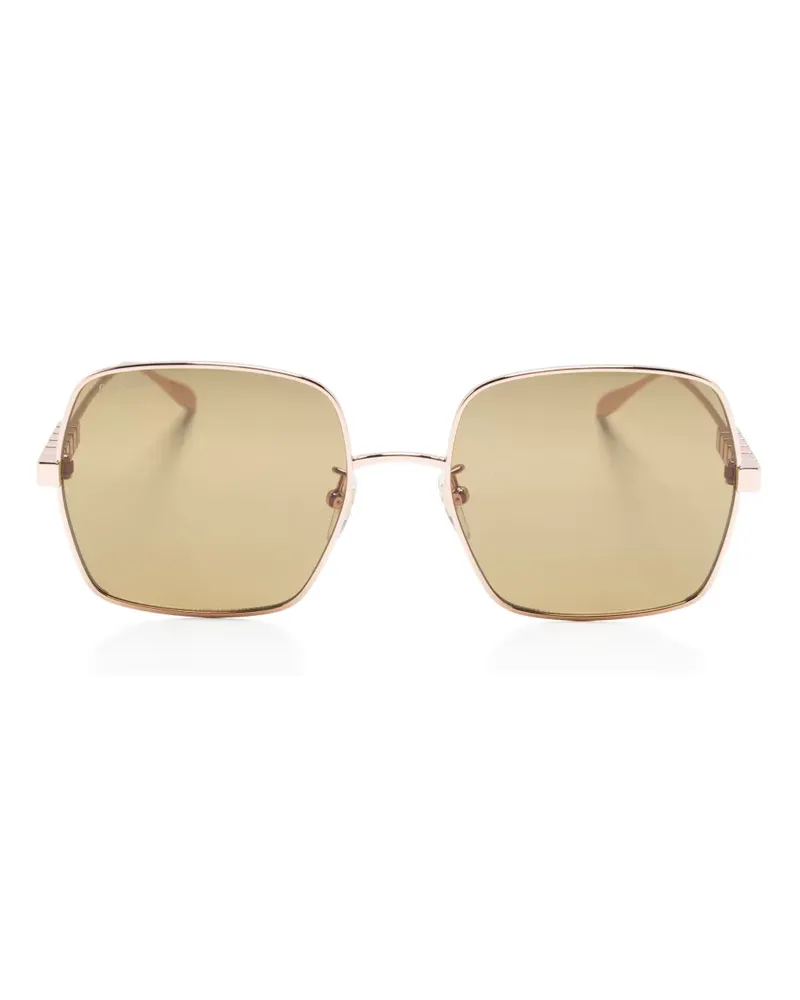 Gucci Eckige Sonnenbrille mit Schriftzug - Gold Gold