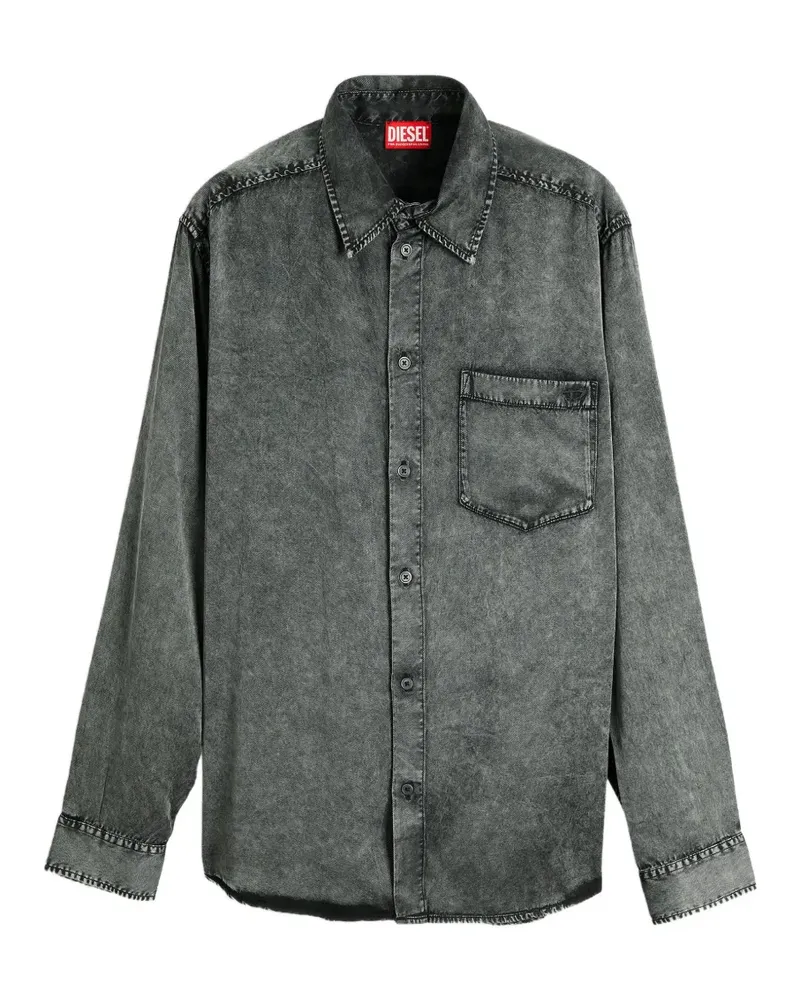 Diesel Hemd mit Acid-Wash-Effekt - Grau Grau
