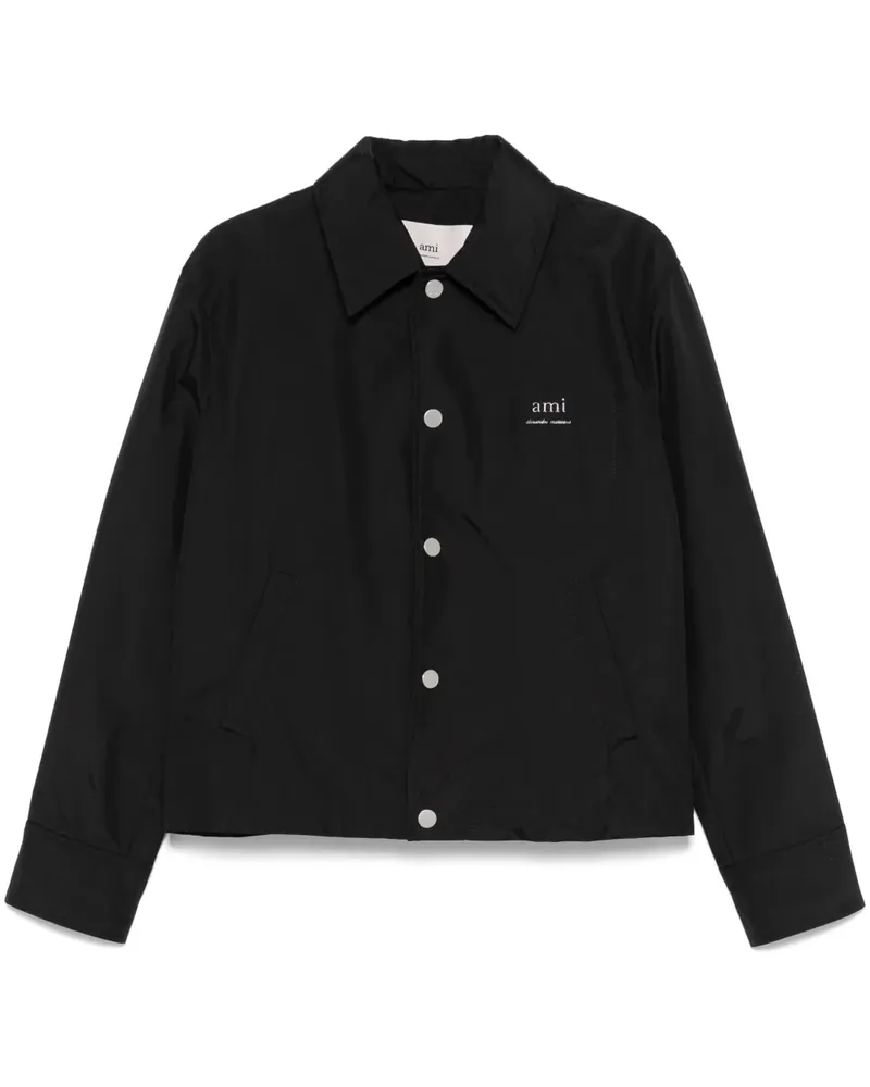 AMI Paris Hemdjacke mit Logo - Schwarz Schwarz