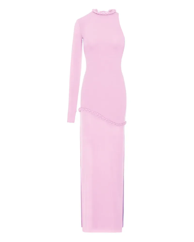 MANURÍ Candy one-sleeve braided-detail maxi dress - Rosa Rosa