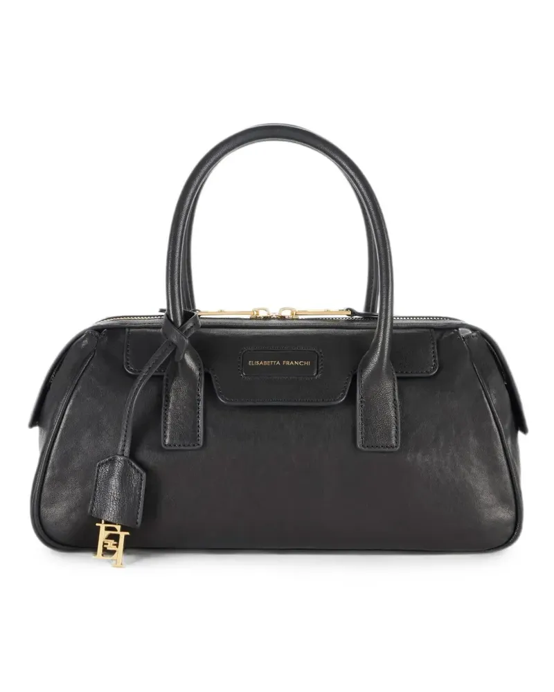 Elisabetta Franchi Kleine Boston Tasche aus Nappaleder - Schwarz Schwarz