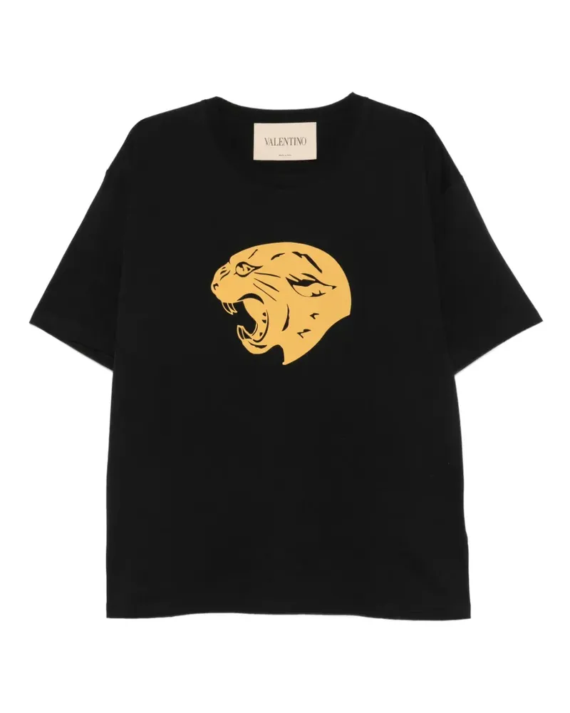 Valentino Garavani panther-print T-shirt - Schwarz Schwarz