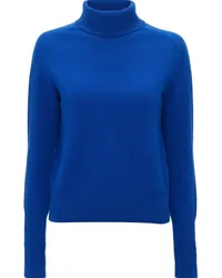 Victoria Beckham Fein gestrickter Rollkragenpullover Blau