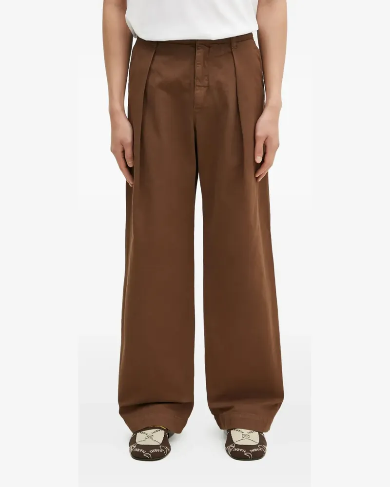 Wood Wood pleated-front trousers - Braun Braun