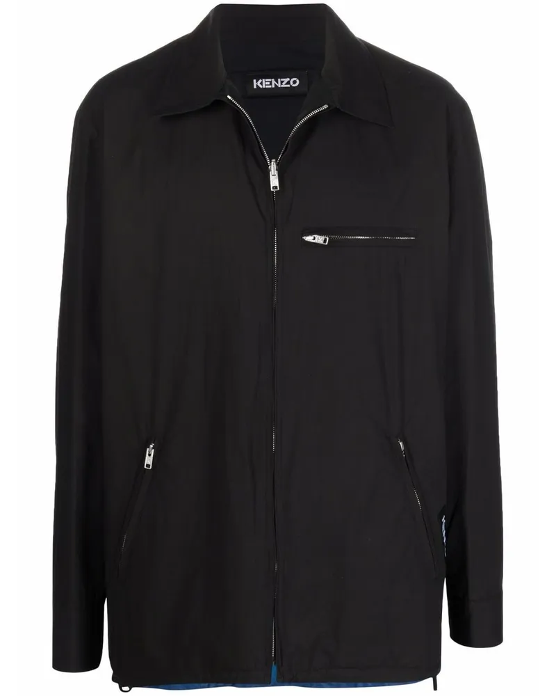 Kenzo Wendbare Jacke mit Flammen-Print Schwarz