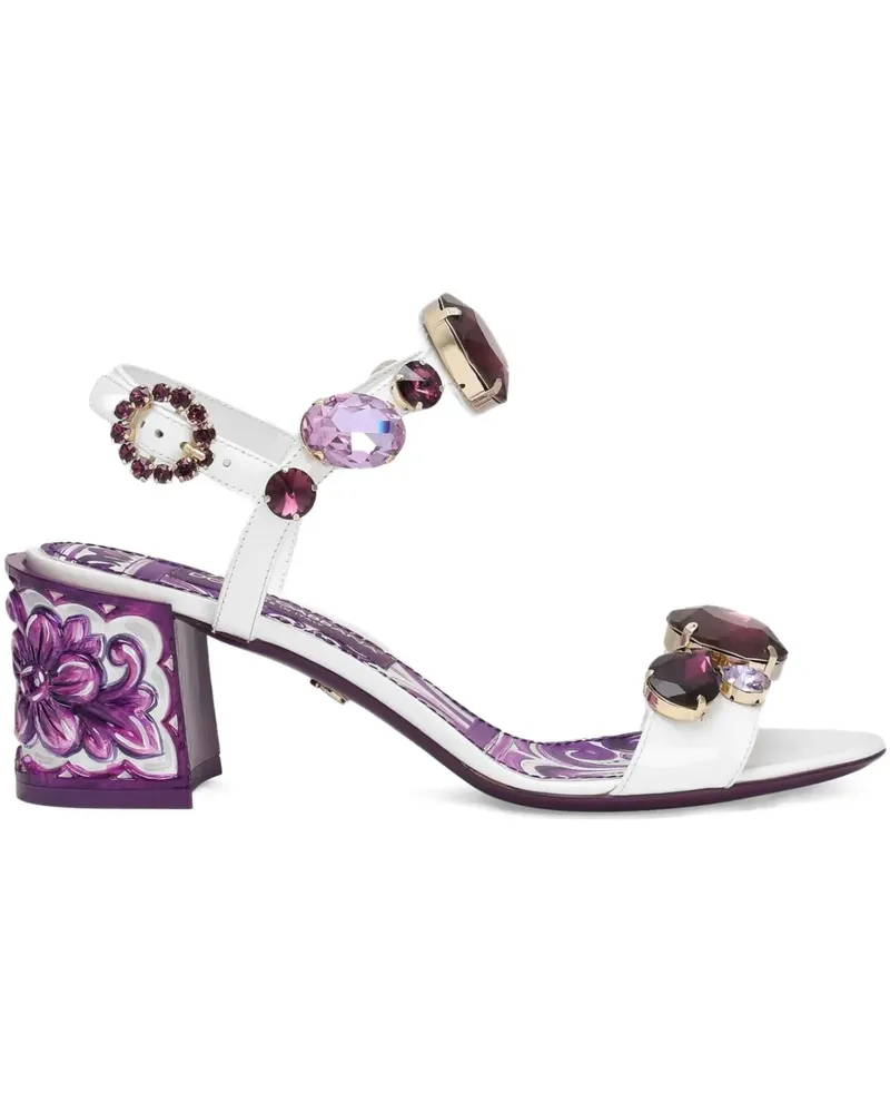 Dolce & Gabbana Keira Sandalen aus Leder 60mm - Weiß Weiß