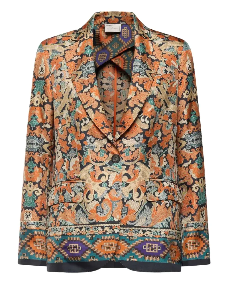 Pierre-Louis Mascia paisley-print single-breasted blazer - Orange Orange