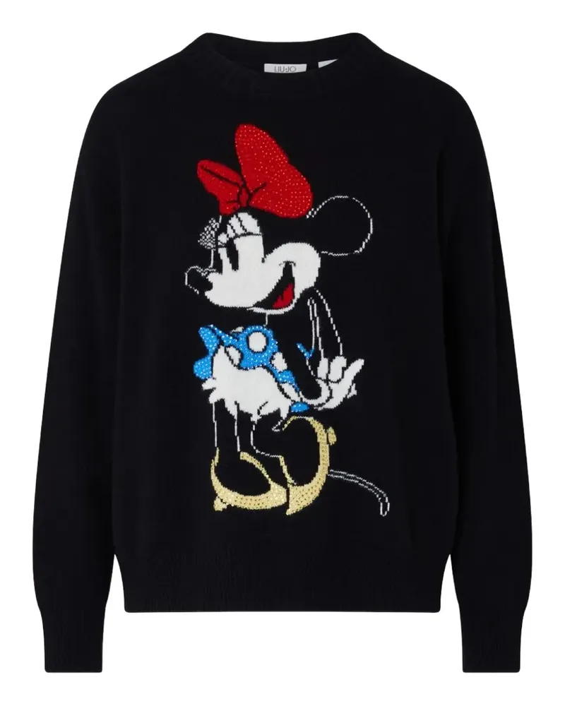 Liu Jo Mrs Mouse Pullover aus Jacquard - Schwarz Schwarz
