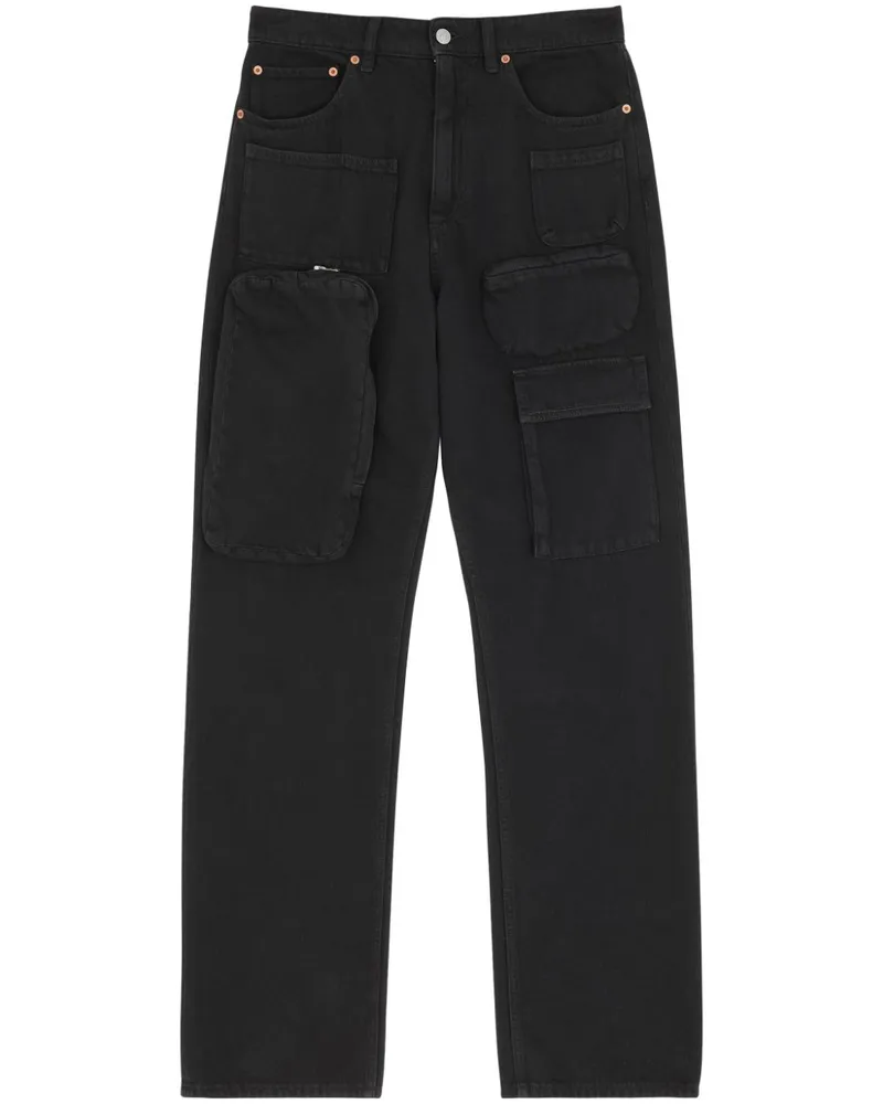 Maison Margiela Jeans mit Logo-Patch Schwarz