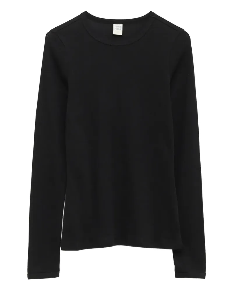 Flore Flore Langarmshirt aus Baumwolle - Schwarz Schwarz