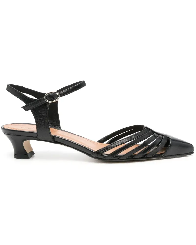 Julie Dee Pumps aus Leder 40mm - Schwarz Schwarz
