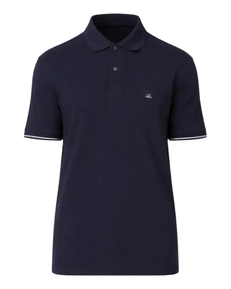 C.P. Company logo-embroidered cotton polo shirt - Blau Blau