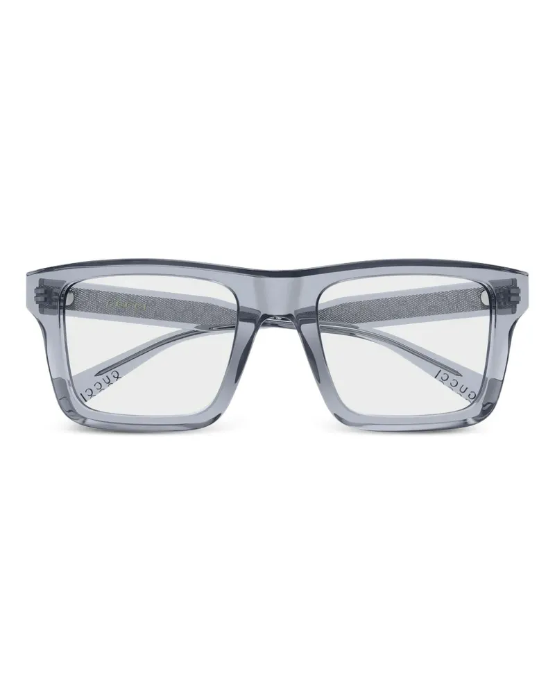 Gucci Transparente Brille mit eckigem Gestell - Grau Grau